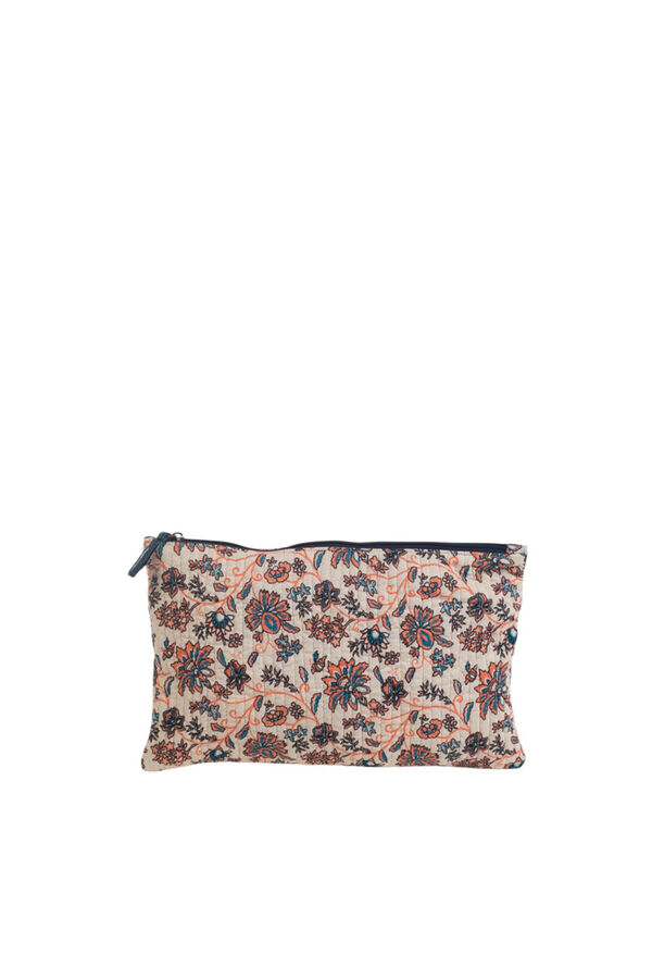 Kbas Bolsa de higiene pessoal com flor de algod&atilde;o castanho