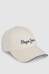 Pepe Jeans Gorra denim con logo bordado marfil