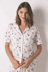 Women'secret Duga bela pidžama košuljarskog kroja od 100% pamuka Snoopy Bela