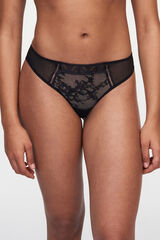 Womensecret Olivia tanga in embroidered tulle and lace fekete