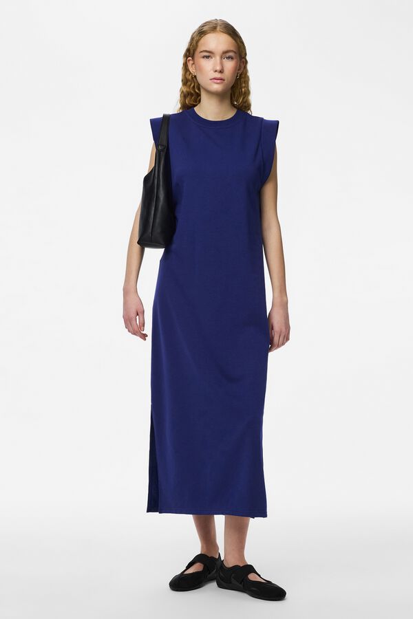 Pieces Sleeveless midi dress blue