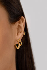 Womensecret Gold Pebbles Sun Earrings Žuta