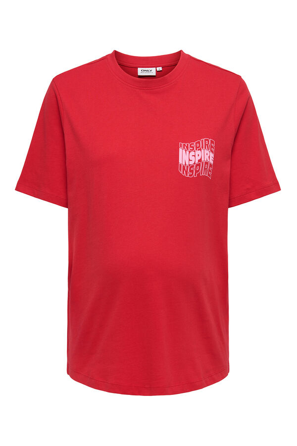 Only Maternity Camiseta de manga corta maternity rojo