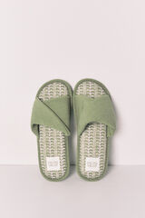 Women'secret Chinelos de quarto verde palmeiras bege