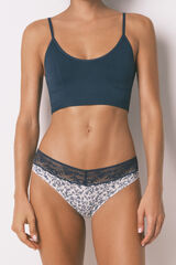 Women'secret Classic grey printed cotton panty  grey