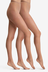 Dim Pack de 2 pantys opaca satinada 15 Deniers beige