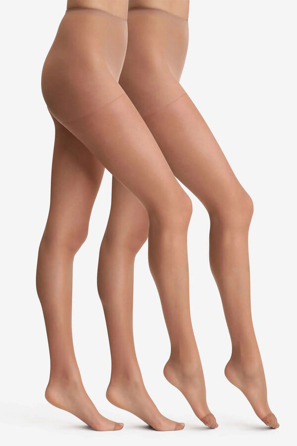 Dim Pack de 2 pantys opaca satinada 15 Deniers beige