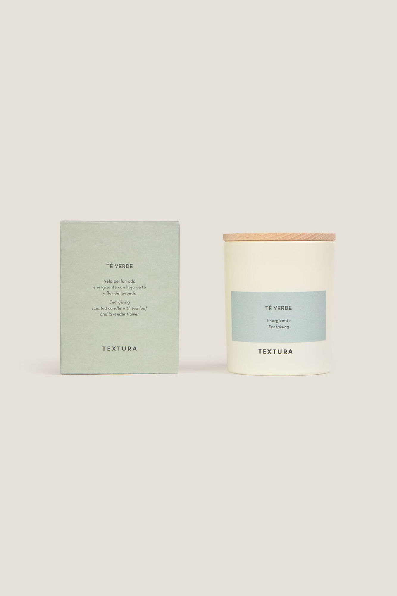 Textura Vela perfumada de ch&aacute; verde