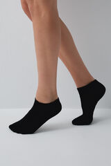 Women'secret Black short textured 3-pack socks black