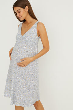 Womensecret Camisón corto "maternity" algodón orgánico flores Snoopy azul