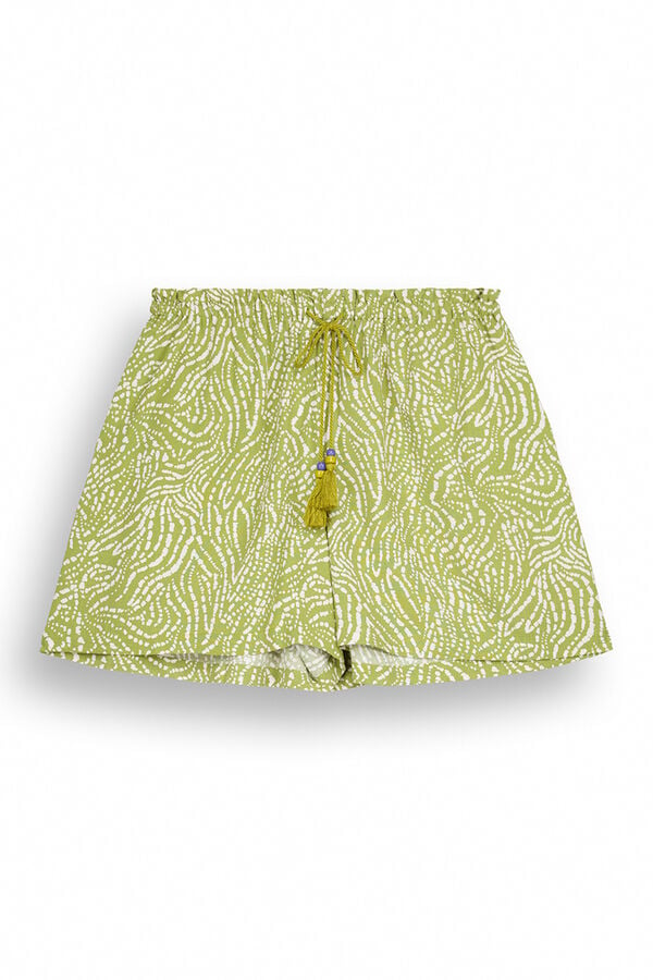 Womensecret Green ethnic print shorts  green