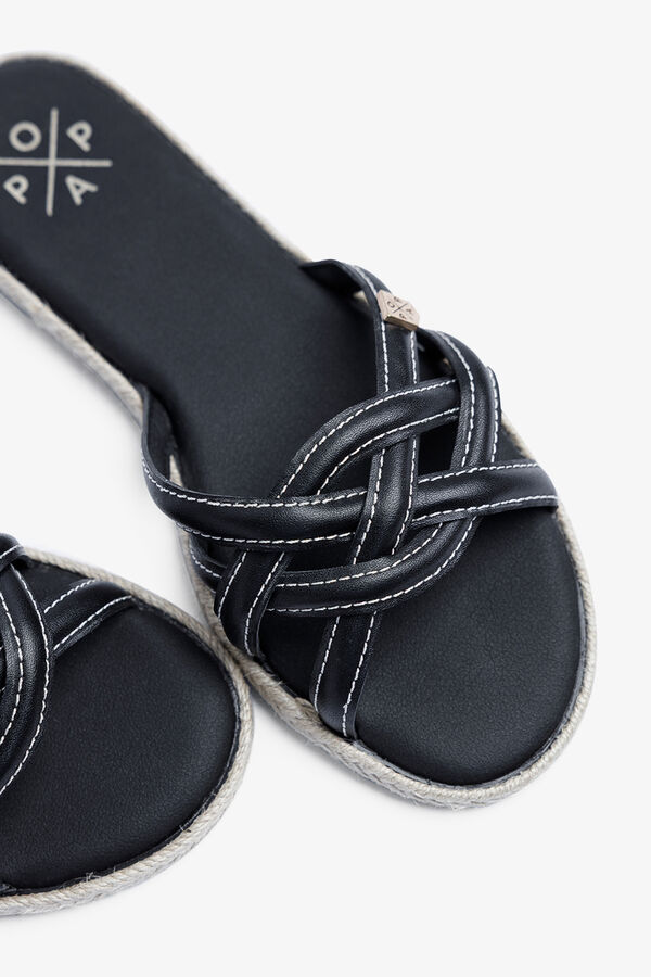 Popa Saraki flat strap sandal black