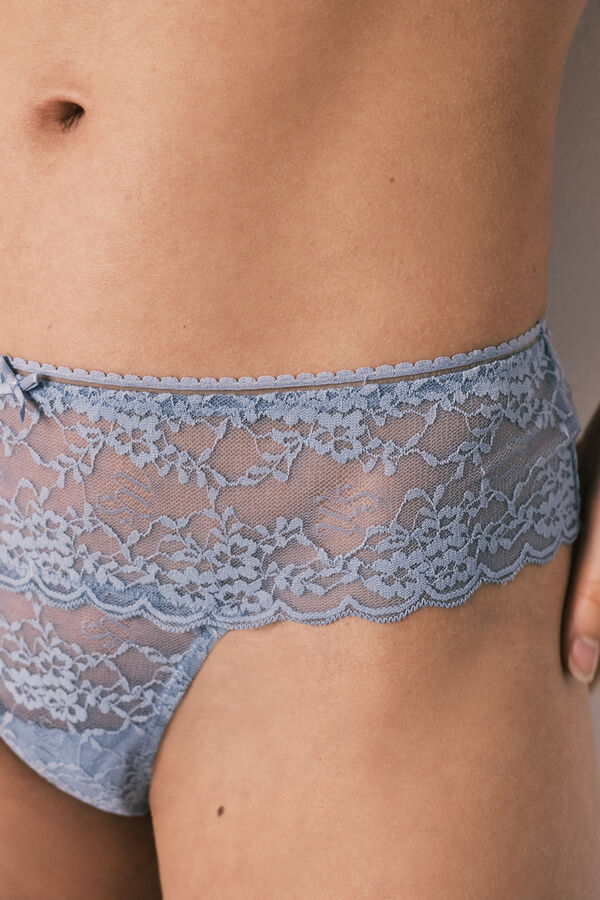 Women'secret Blue lace wide panty blue