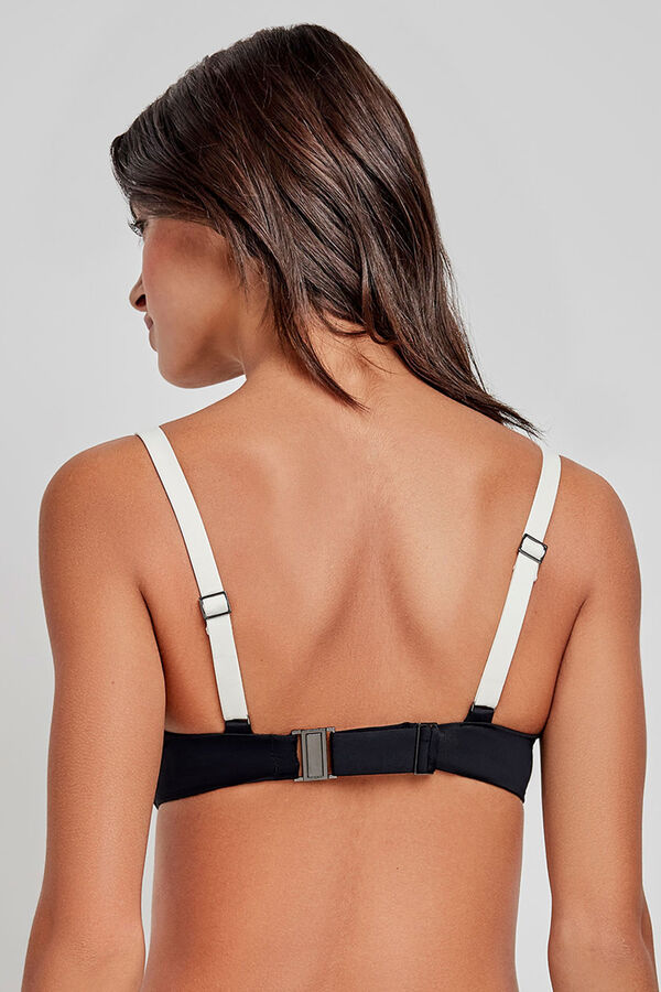 Gisela Two-tone bikini top with black contrasting edges Crna