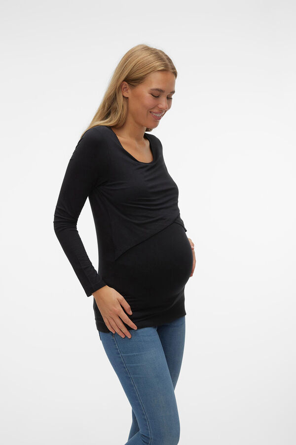 Womensecret Dual-function Tencel maternity top Crna