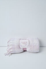 Women'secret Couverture effet mohair &agrave; carreaux rose