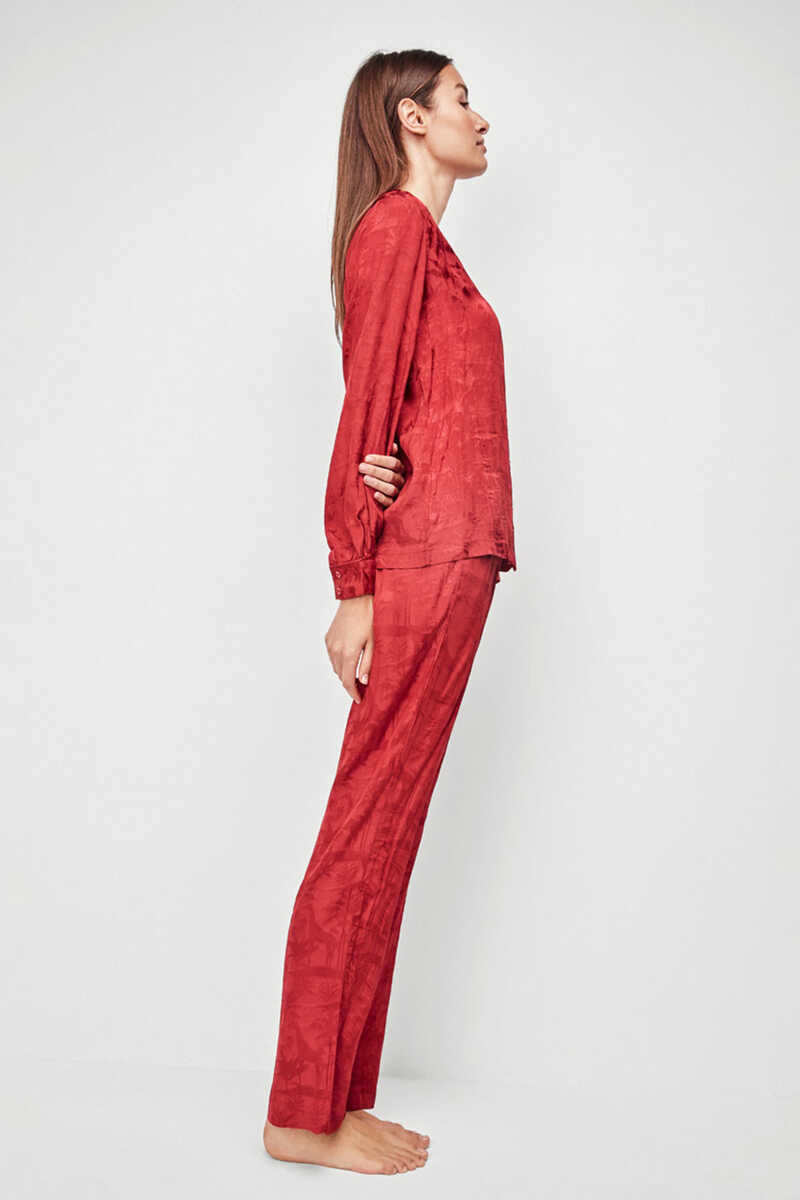 Womensecret Camiseta pijama jacquard red
