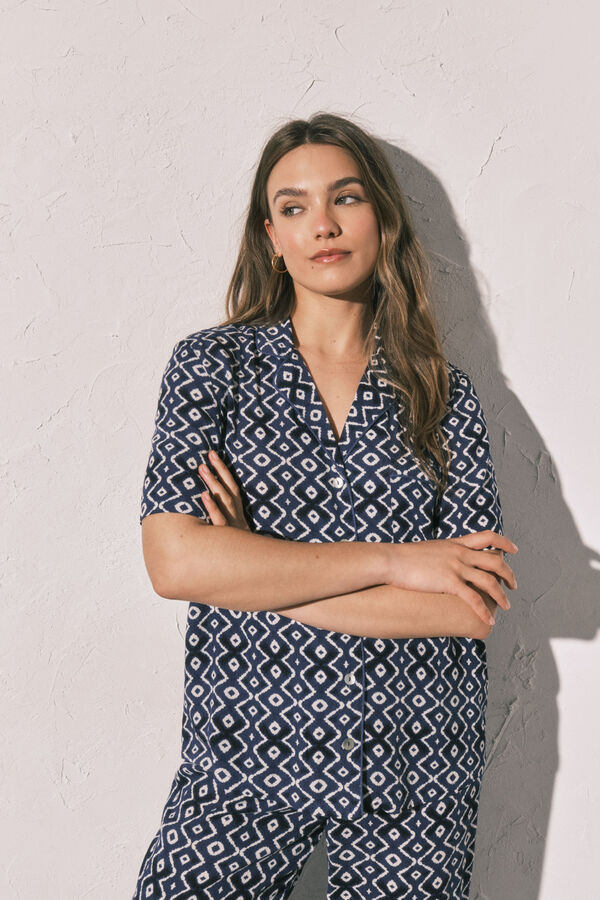 Women'secret Blue printed classic pyjamas blue