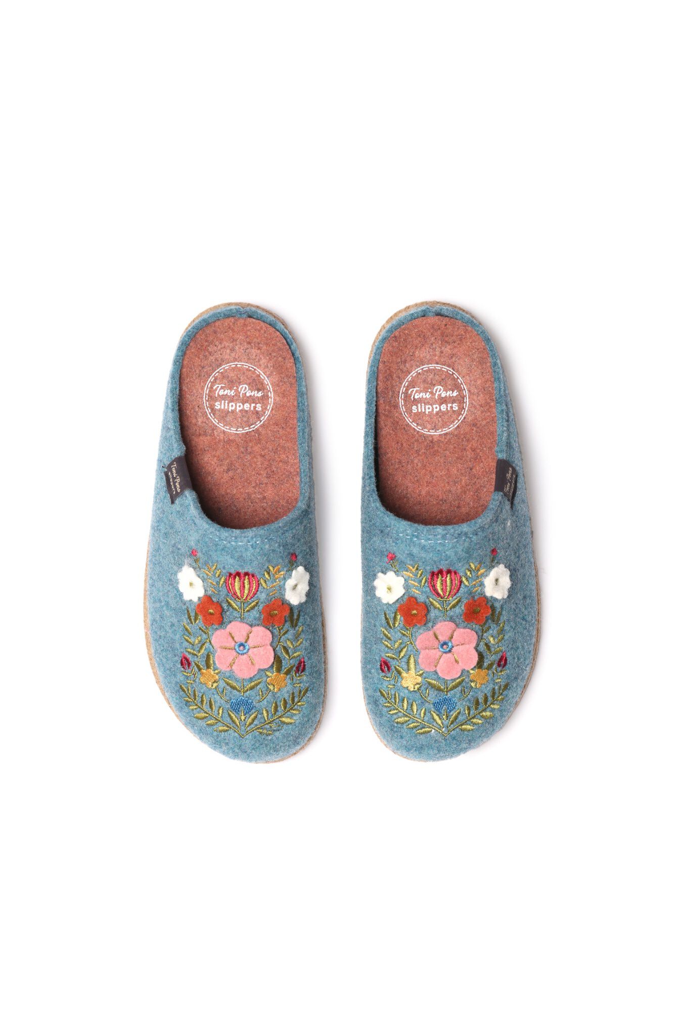 Toni Pons Slippers  en fieltro con flores