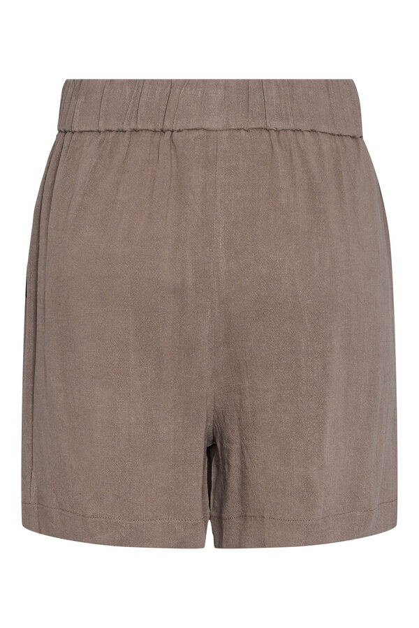 Womensecret Linen shorts with elasticated waist. természetes
