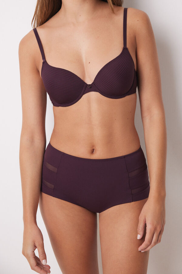 Womensecret Slip haut classique en microfibre bordeaux rouge