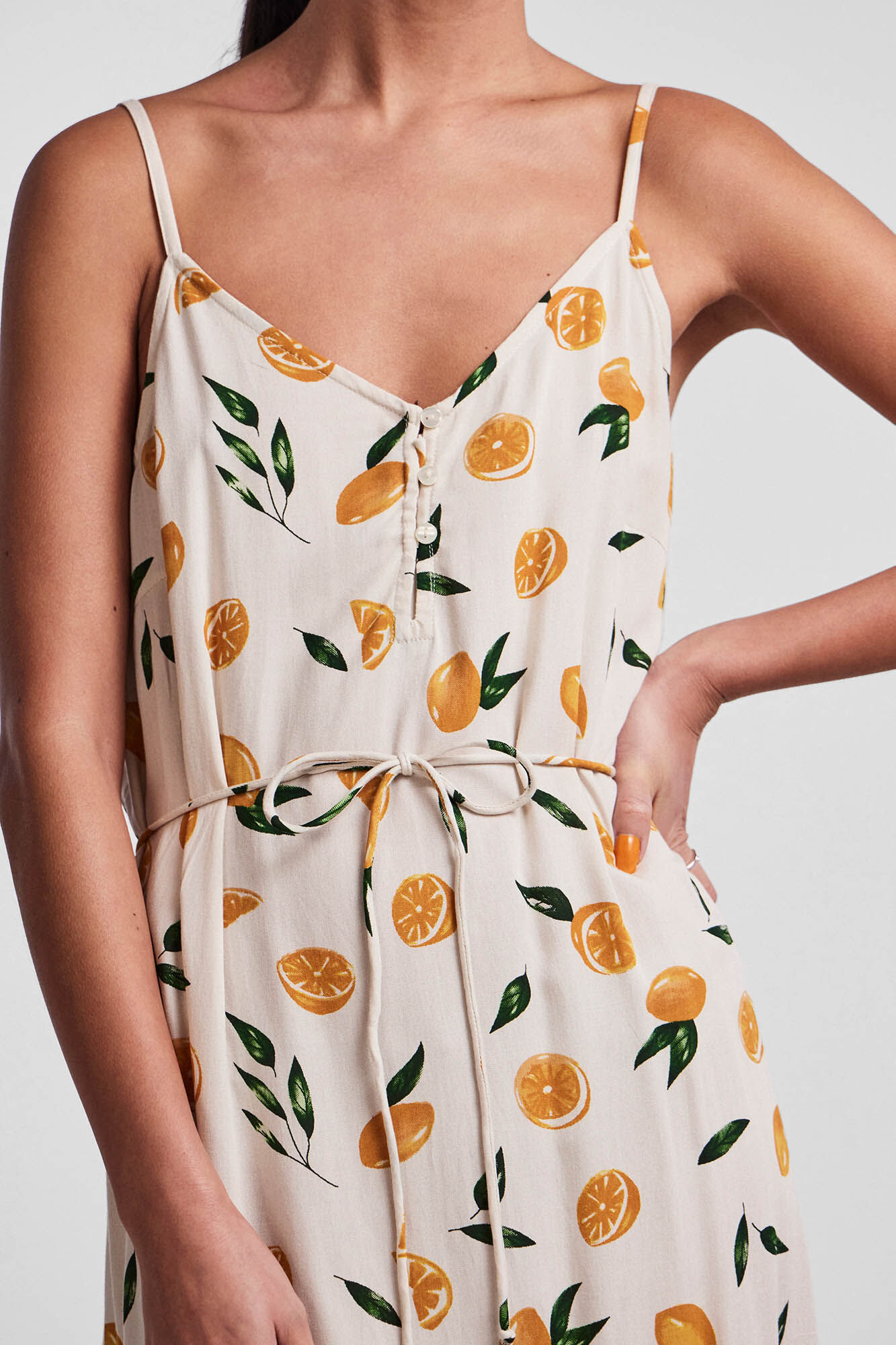 Pieces Vestido corto estampado limones