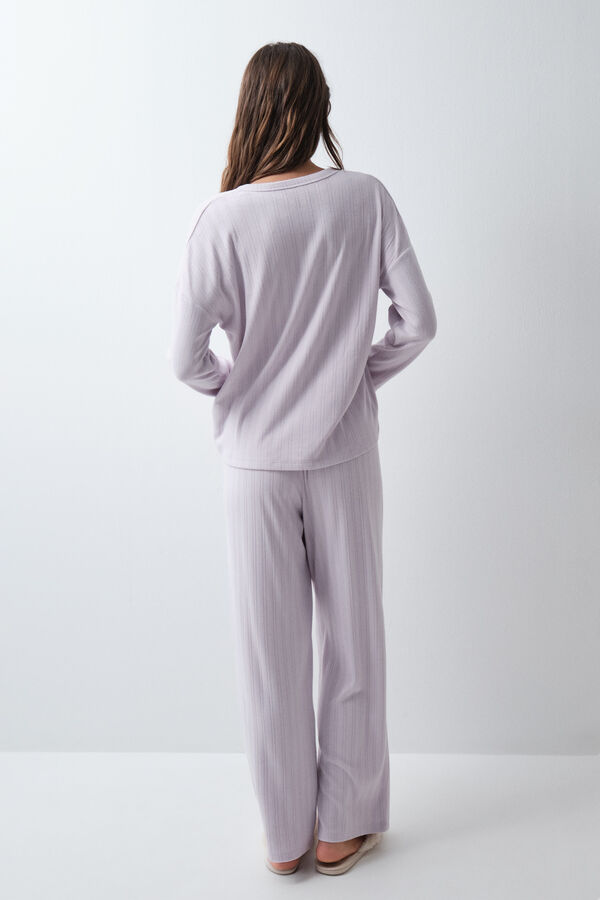 Women'secret Mauve striped long pyjamas pink