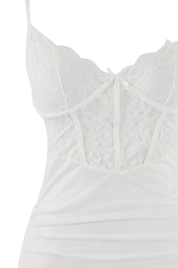 Trendyol Babydoll poli&eacute;ster corte recto blanco