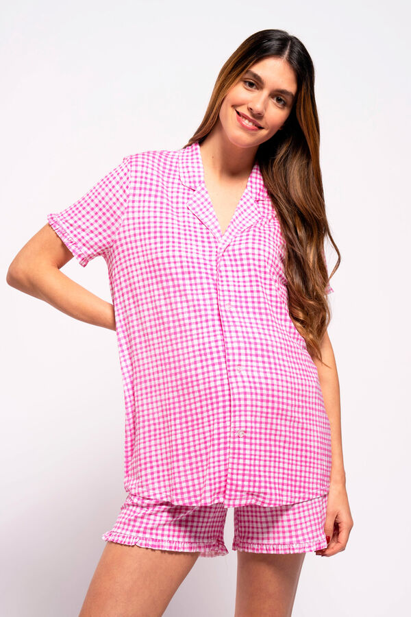 Womensecret Pyjama-Pack Suit Vichy-Print Rosa