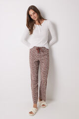 Womensecret Pantalón largo lounge viscosa paisley estampado