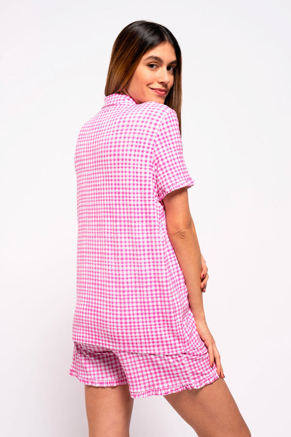 Womensecret Gingham print nursing pyjama suit set pink