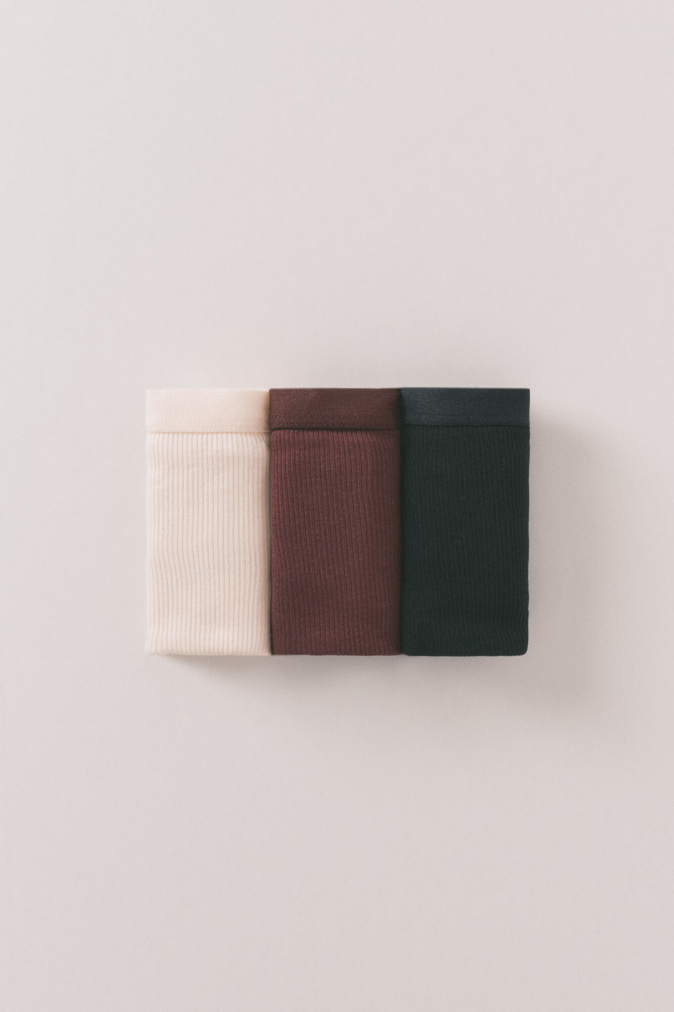 Women'secret 3er-Pack klassische, wei&szlig;e gerippte Slips