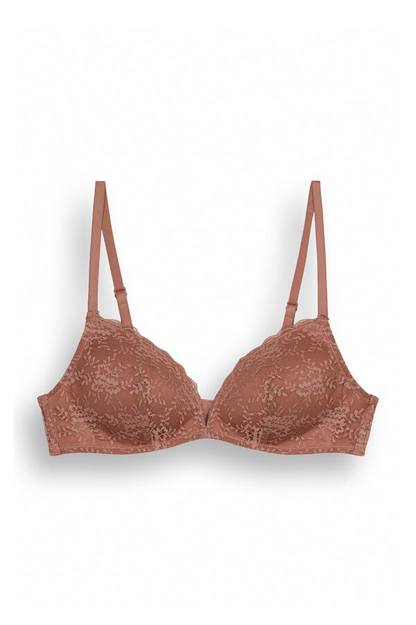 Womensecret CHARMING Light brown lace triangle bra nude