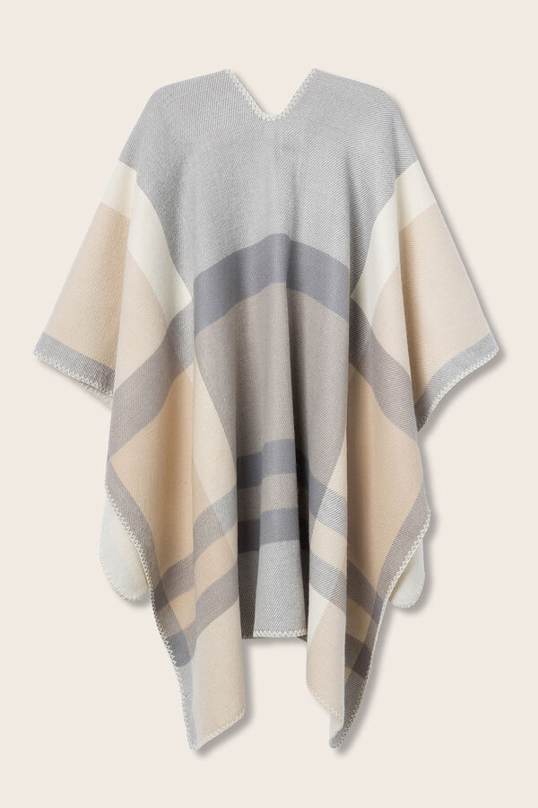 Vilanova Capa Beige de Cuadros estampado
