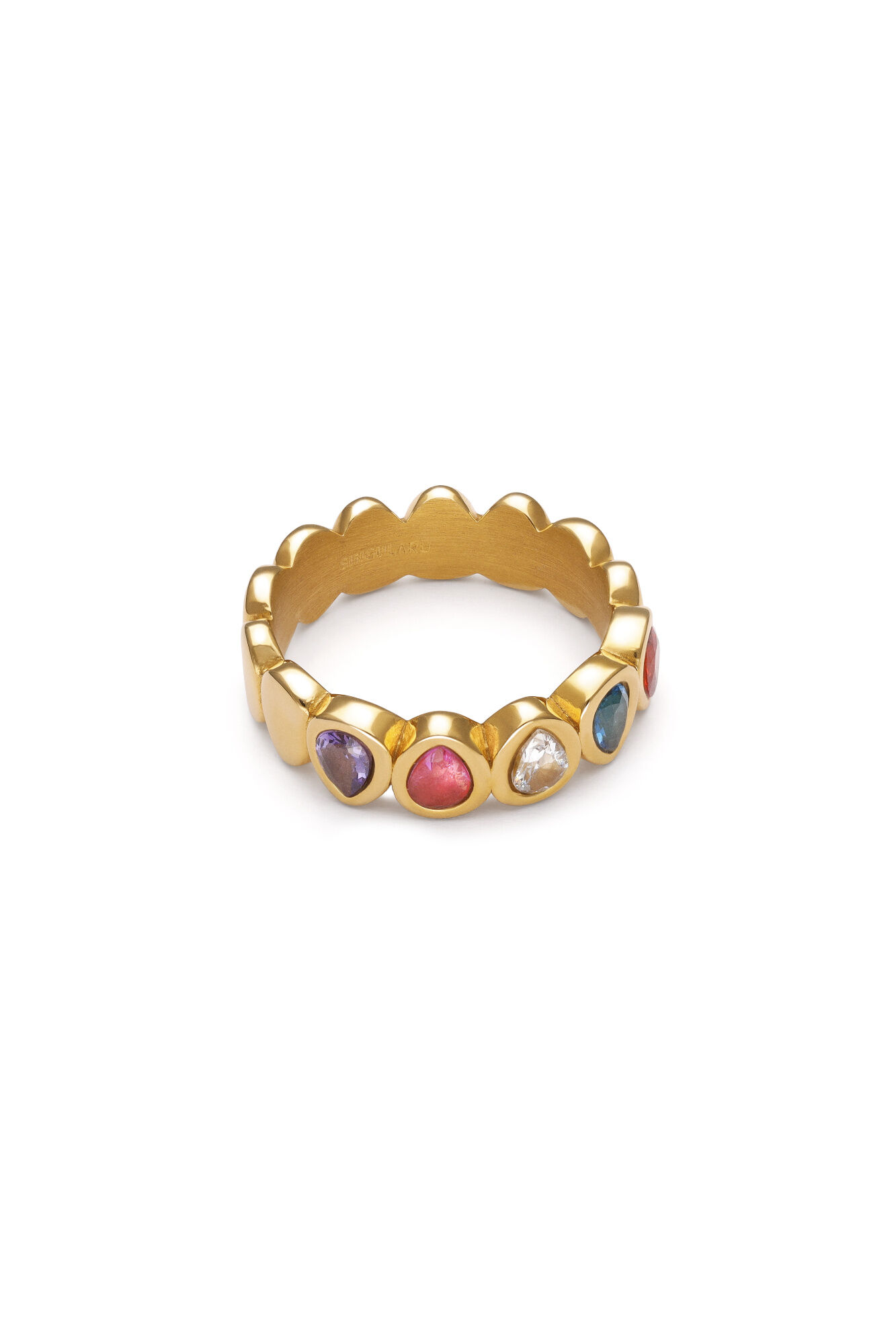 Singularu Goldfarbener Meerjungfrauen-Ring aus Stahl COLORS