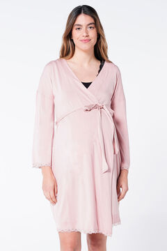 Womensecret Lace details maternity robe rose