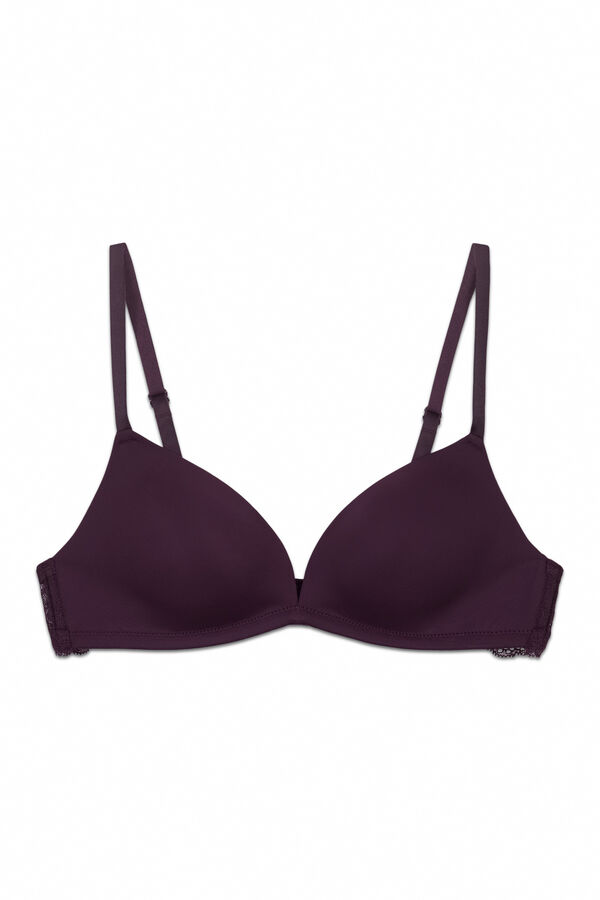 Women'secret Purple triangle lace padded bra CHARMING" pink