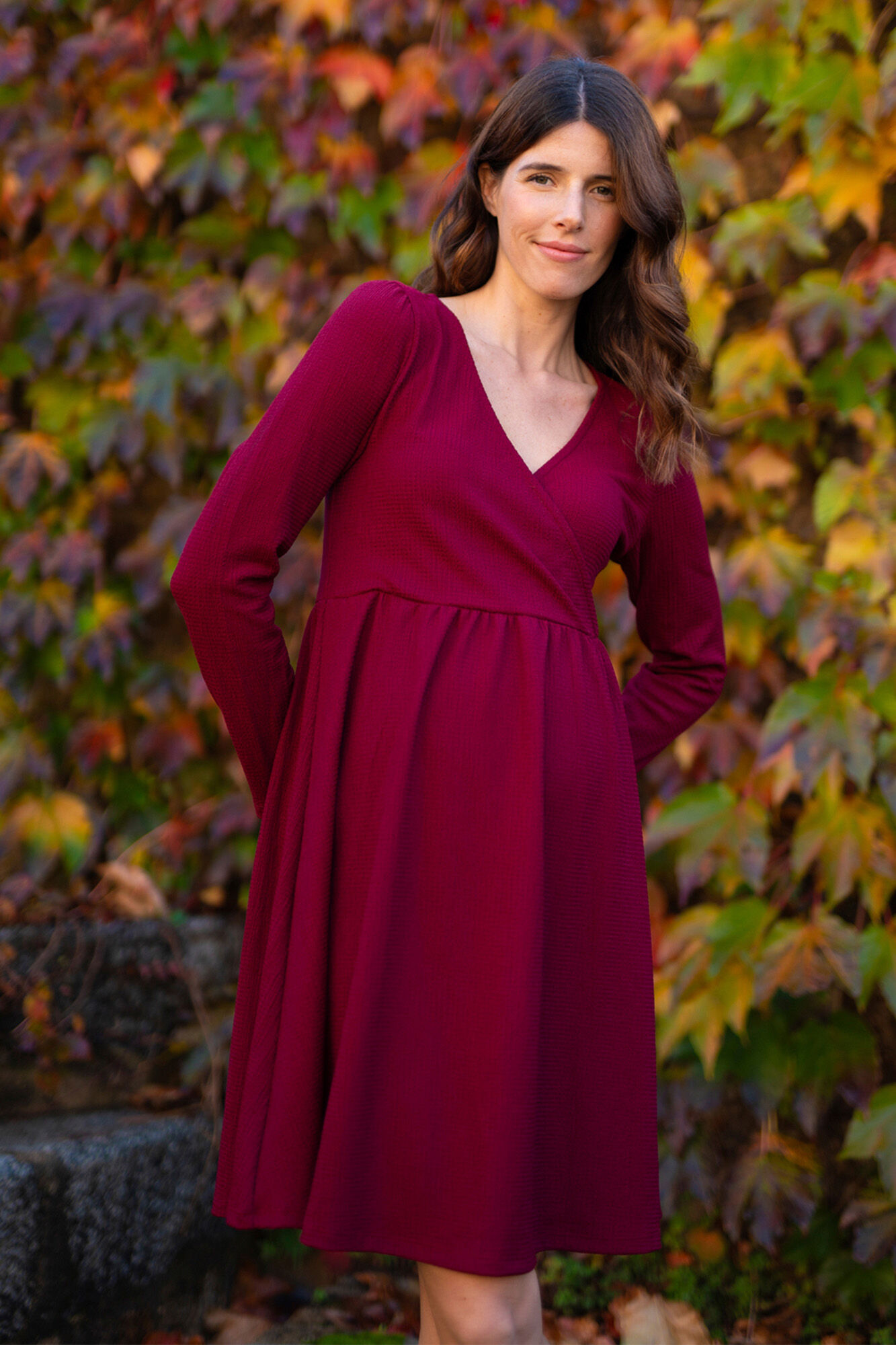 Ohma! Vestido de lactancia con escote cruzado