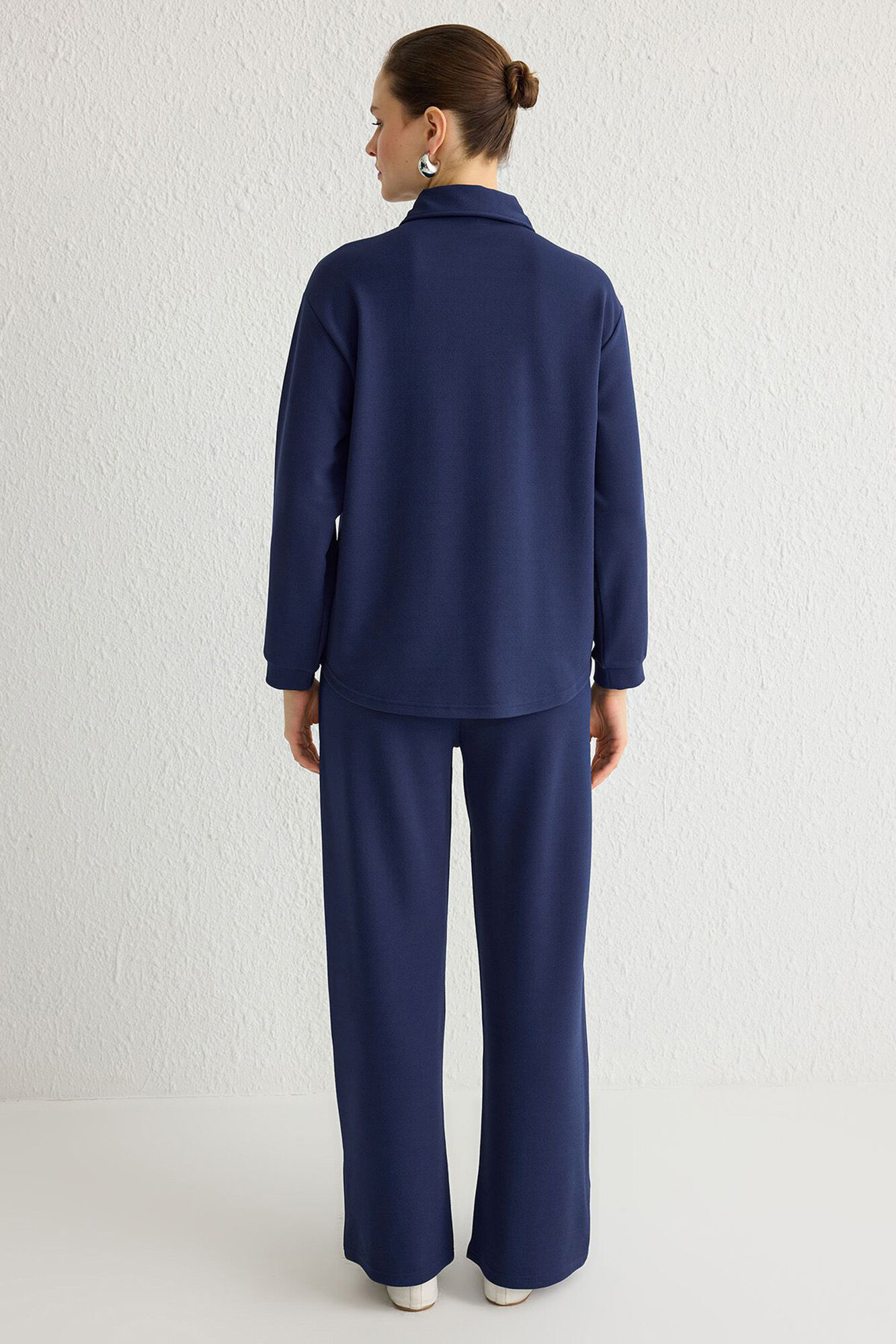 Trendyol Conjunto top y pantal&oacute;n con cuello polo Azul&nbsp;&nbsp;