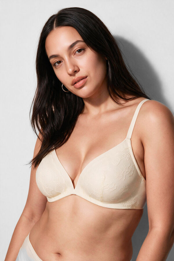 Women'secret Beli čipkasti trouglasti grudnjak LOVELY Bež