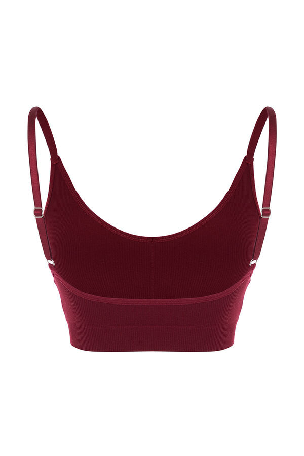 Trendyol Sujetador bralette sin aros ni costuras burdeos burdeos