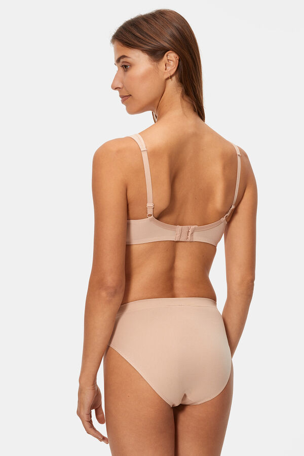 DIM Pack de duas cuecas altas invis&iacute;veis sem costuras microfibra bege