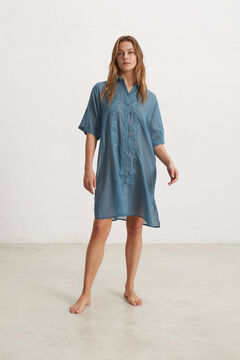 Womensecret Embroidered cotton tunic/shirt Blau