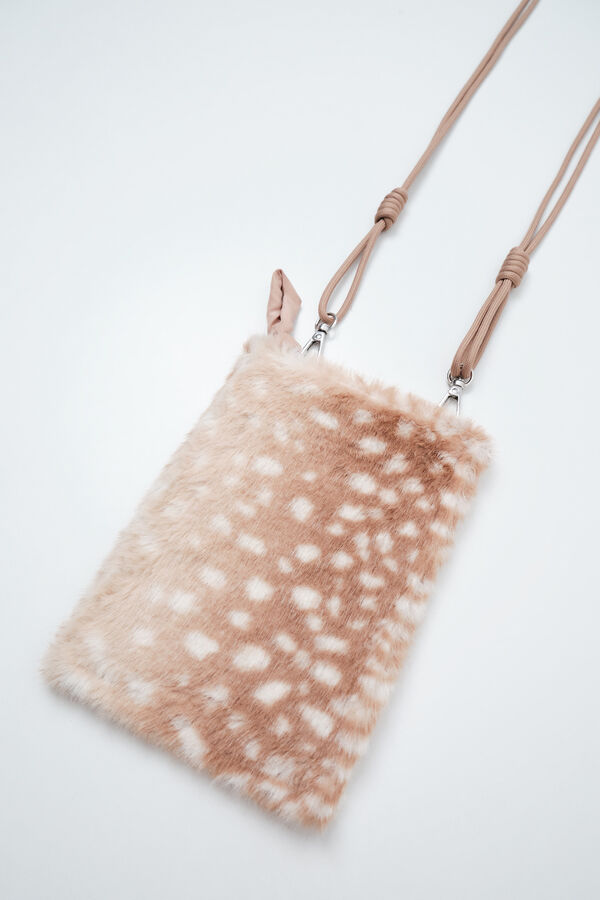 Women'secret Animal print faux fur phone case nude