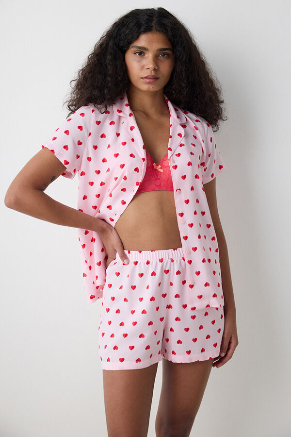 Penti Pink Heart Short classic pyjamas Set Roze