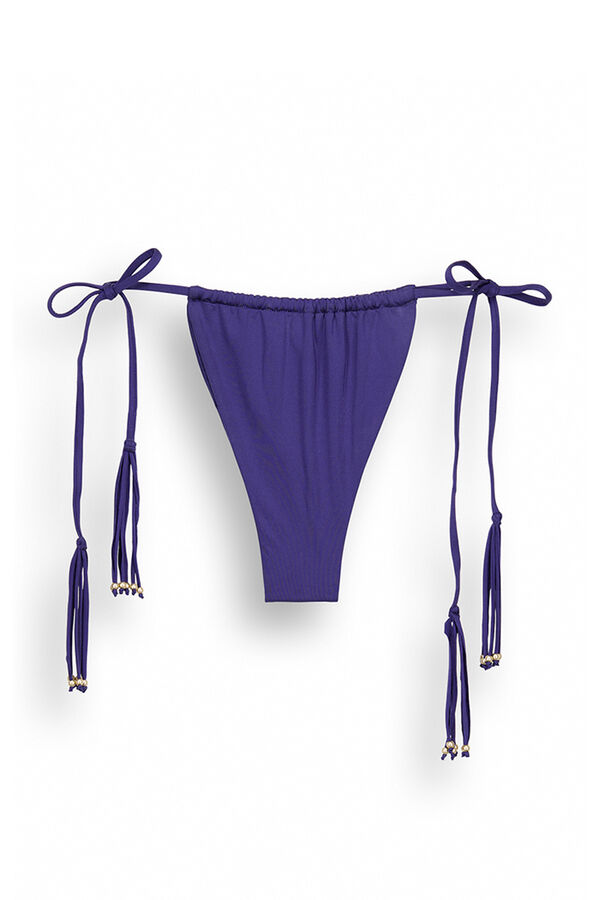 Womensecret Tamnoplavi brazilski donji dio bikinija s resicama Plava