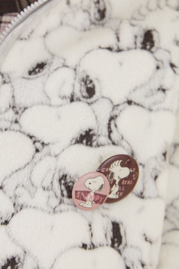 Womensecret Robe pelo esponjoso Snoopy  cinzento