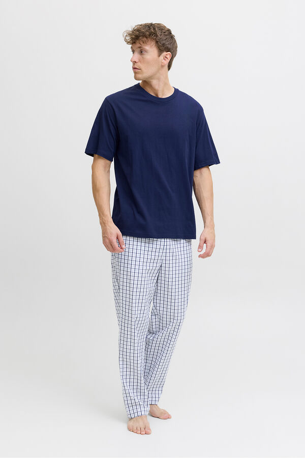Jack & Jones Plaid long pyjamas set blue