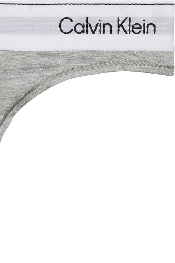 Calvin Klein Tanga simples feminina bege