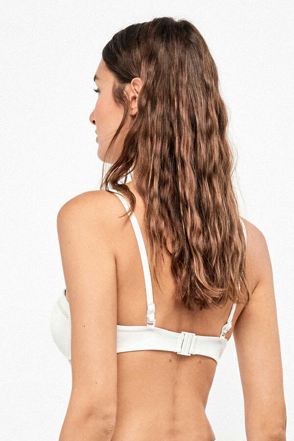 Gisela Top bikini bandeau escote pronunciado marfil